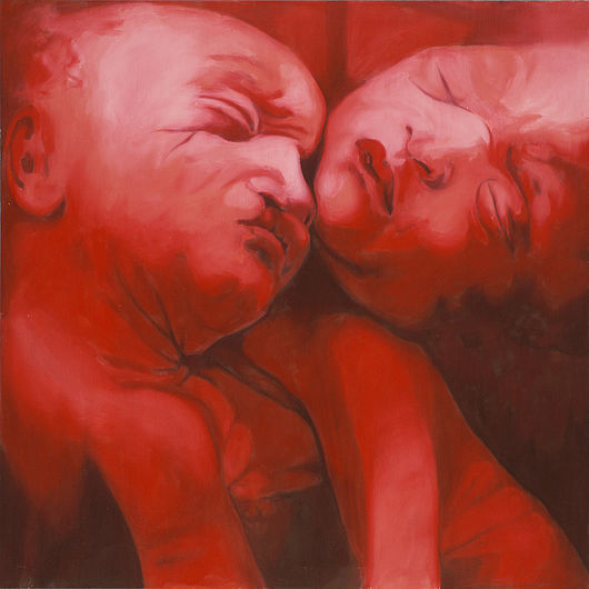 Xuan Huy Nguyen, „Embryo“, Öl auf Leinwand, 150 x 150 cm, 2002