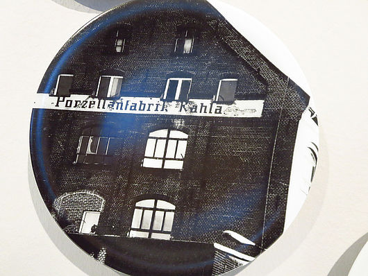 Detail aus historischen Kahla Thüringen Porzellan Ausstellung im Werk vor Ort, Foto KG