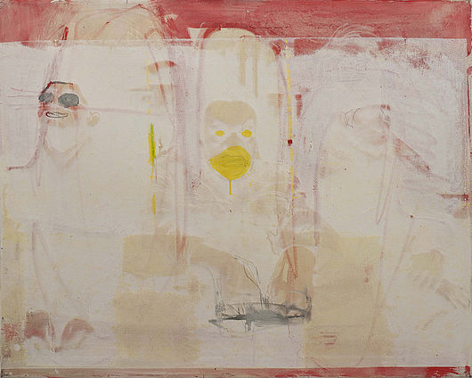 Undine Bandelin, „Sitzung III“, Siebdruck/Mischtechnik auf Leinwand, 80 x 100 cm, 2010, Foto: Phillip Hiersemann