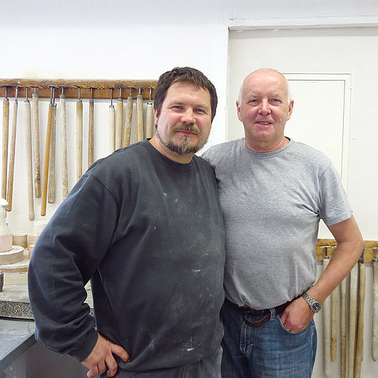 Christian Franke - neuer Werkstattleiter und Henning Wimmler unser Plaster Master der vergangenen 34 Jahre, Foto K/G Design
