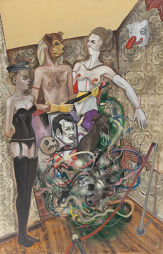 Robin Zöffzig, „Und plötzlich sind wir Kunst“, Öl/Lack auf Leinwand, 200 x 170 cm, 2011, Foto: Phillip Hiersemann