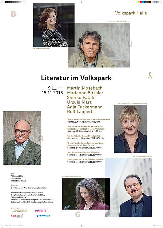 Literatur im Volkspark vom 9. bis 15.11.2015