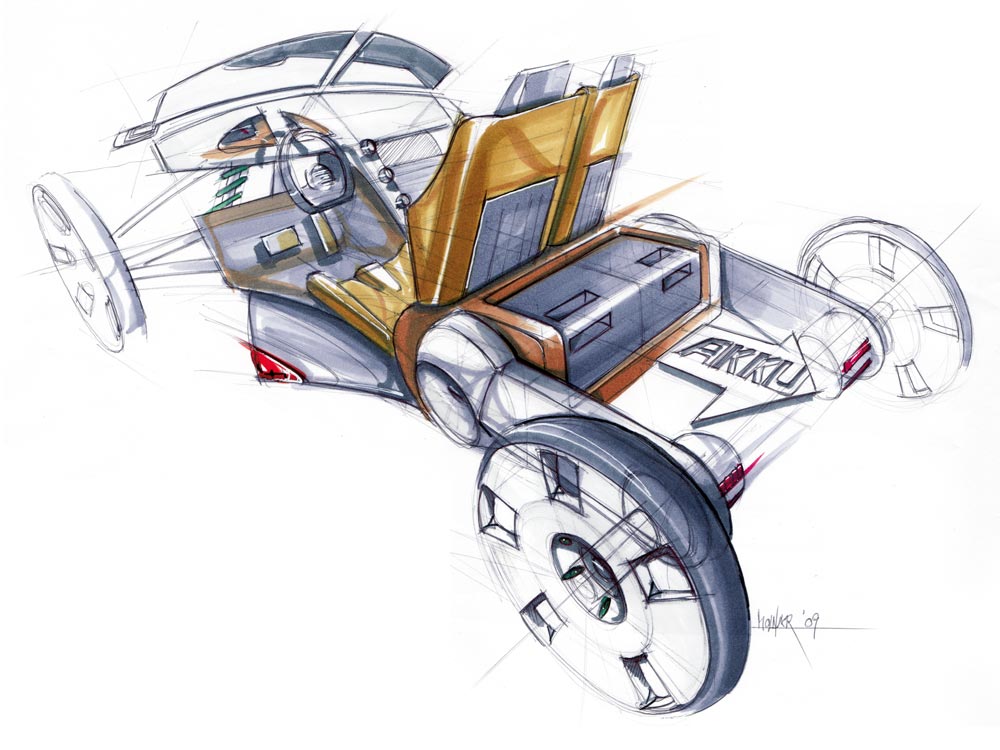 Fahrzeugstudie Christian Molnar, 2009ws, Projekt: Lecker Strom 