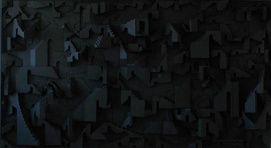 Yun A Shim, ohne Titel, Installation (Acryl / Holz), 220 x 400 x 38 cm, 2013
