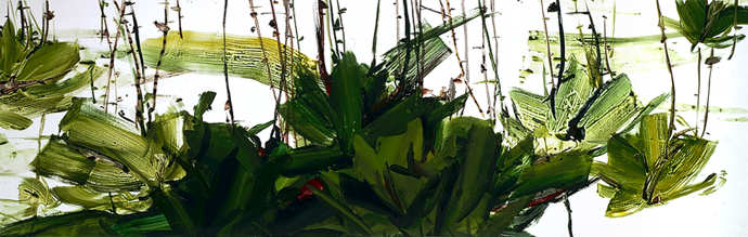 "Feld I", 135 x 423 cm, Acryl auf Papier, Diplom Malerei, Sae Bom Lee 2002