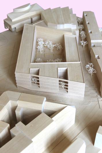 Architektur-Modell / Wettbewerb Kunst am Bau für das Finanzamt Halle (Saale) Foto: Christine Bergmann