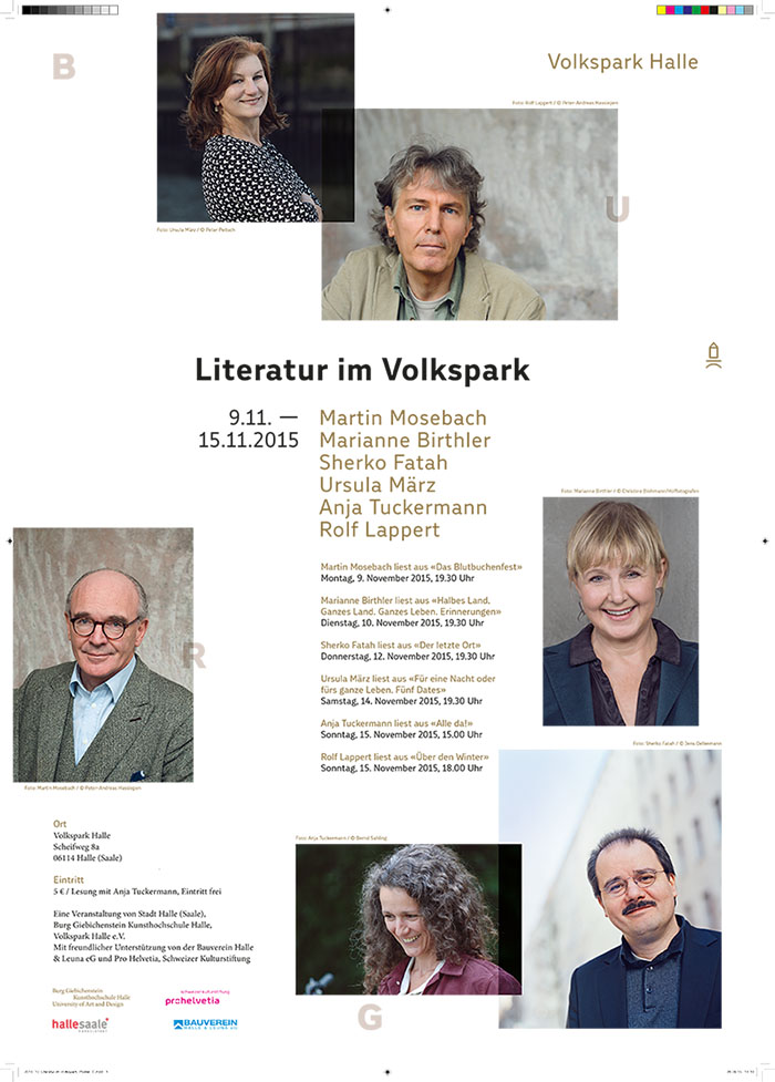 Literatur im Volkspark vom 9. bis 15.11.2015