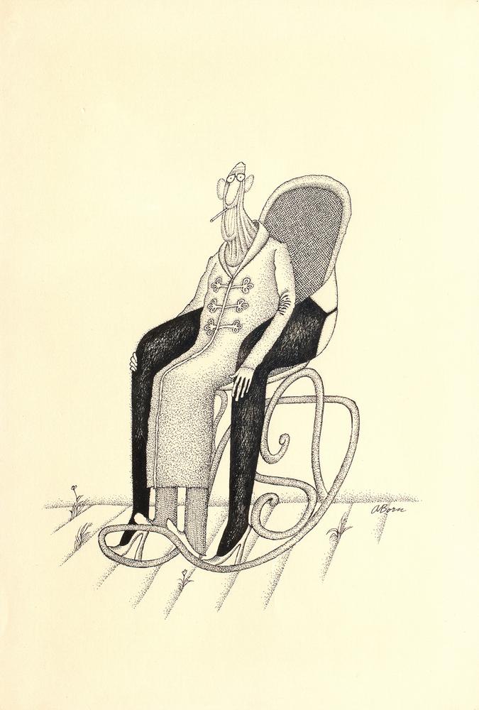 Adolf Born (*1930), 1982, Tusche auf Papier, Sammlung Karikaturen & Cartoons, Basel