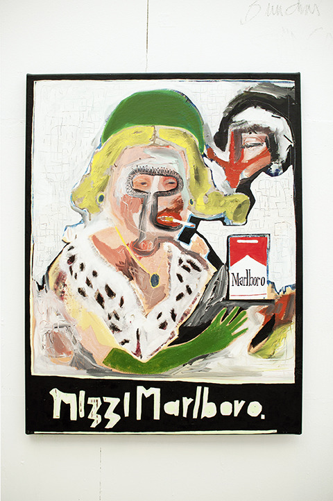 mizzy marlboro, 2014, Öl- und Acrylfarbe, 80 x 60 cm