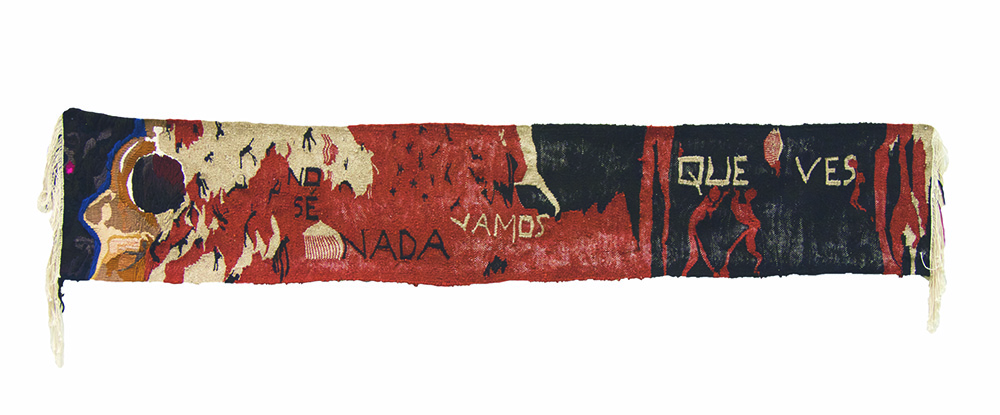 no sé nada, 2016, Gobelinweberei/Wolle, 45 223 cm