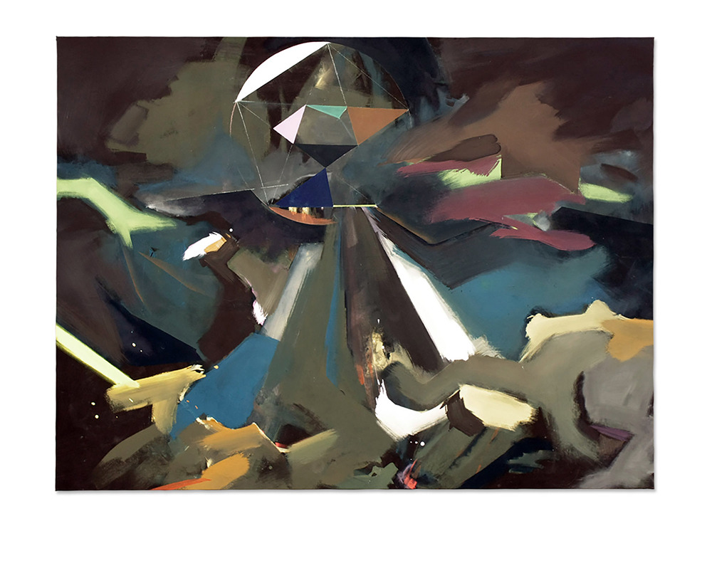 Geometer, 2013, Pigmente/Acrylfarbe auf Leinwand, 135 x 180 cm