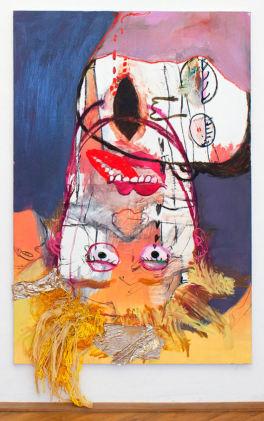 Pia vom Ende »Blutsbiss« Mixed Media auf Leinwand, 200 x 135 cm, 2018 Foto: Pia vom Ende