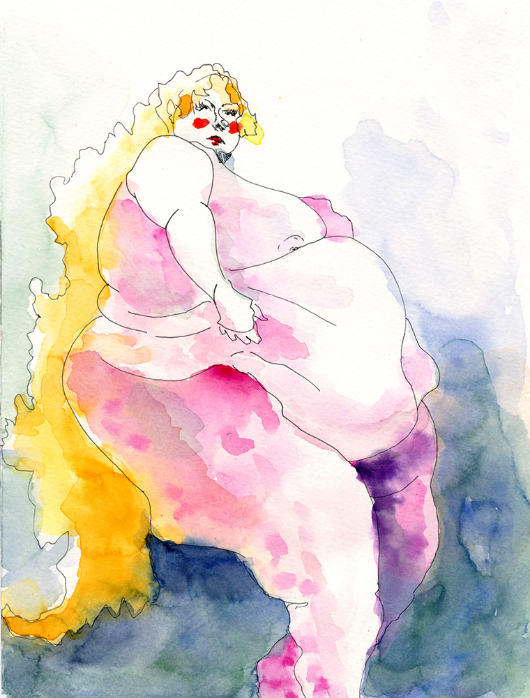 Ladies II , 2013 , Wassrfarbe, Tinte, 24 x 32 cm
