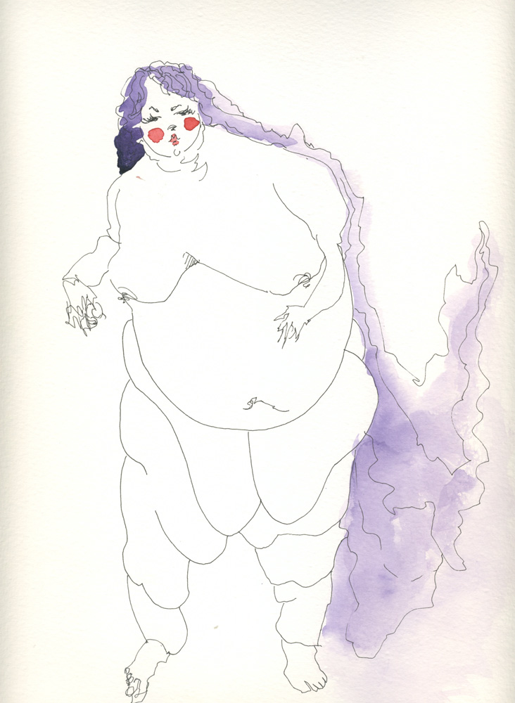 Ladies IV , 2013, Wasserfarbe,Tinte , 24 x 32 cm