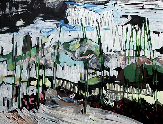 bergen, 2015, Öl- und Acrylfarbe auf Leinwand, 135 x 170 cm