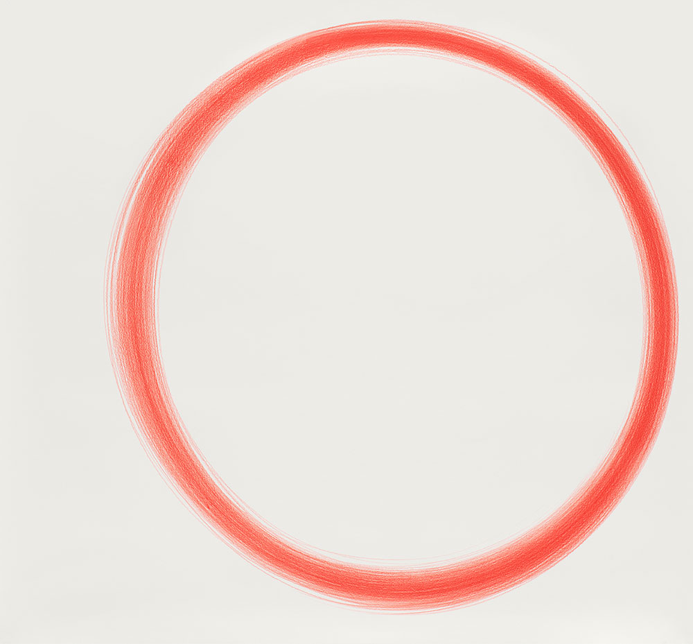 Saskia Wendland, 3.9.2017 – 14.6.2018, 2018, Buntstift auf Papier, 160 x 173 cm, Foto: Jens Ziehe 