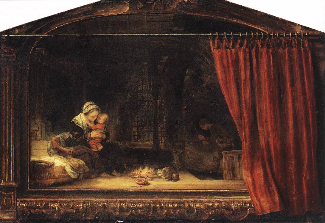 Rembrandt van Rijn: Die Heilige Familie mit dem Vorhang