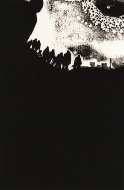 Nora Mona Bach, oncoming, Lithographie