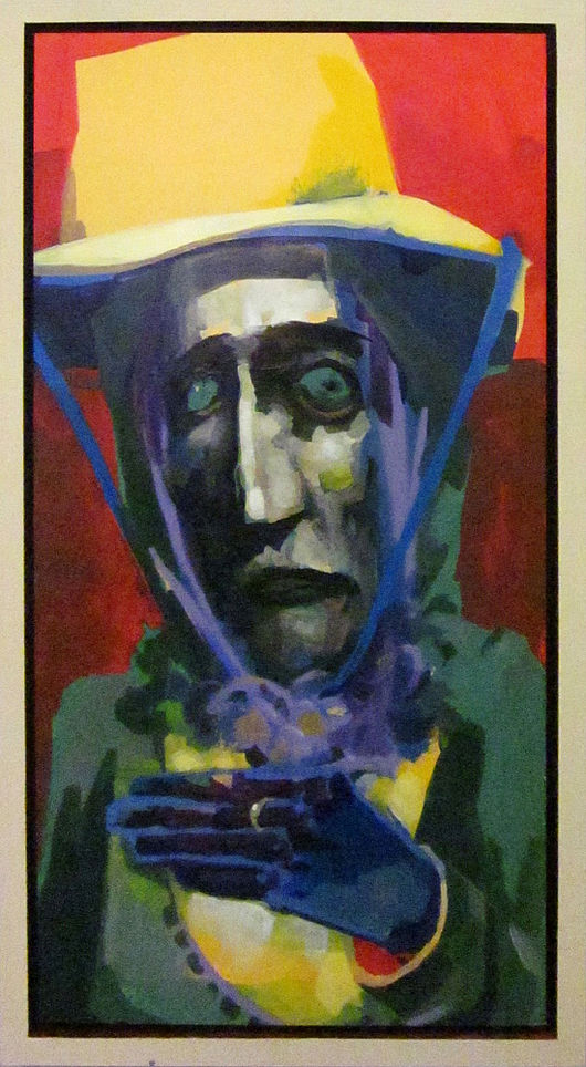Witwe , 2014 , Acryl , Sprühlack auf MDF , 93 x 50 cm