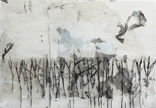 Aline Schwibbe, Ohne Titel 1, 70 x 100 cm, Mischtechnik auf Holz, 2015