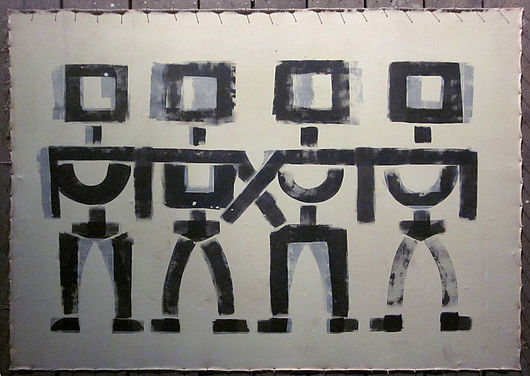 vier Menschen 2 , 2014 , Acrylfarbe auf Leinwand , 130 x 160 cm 