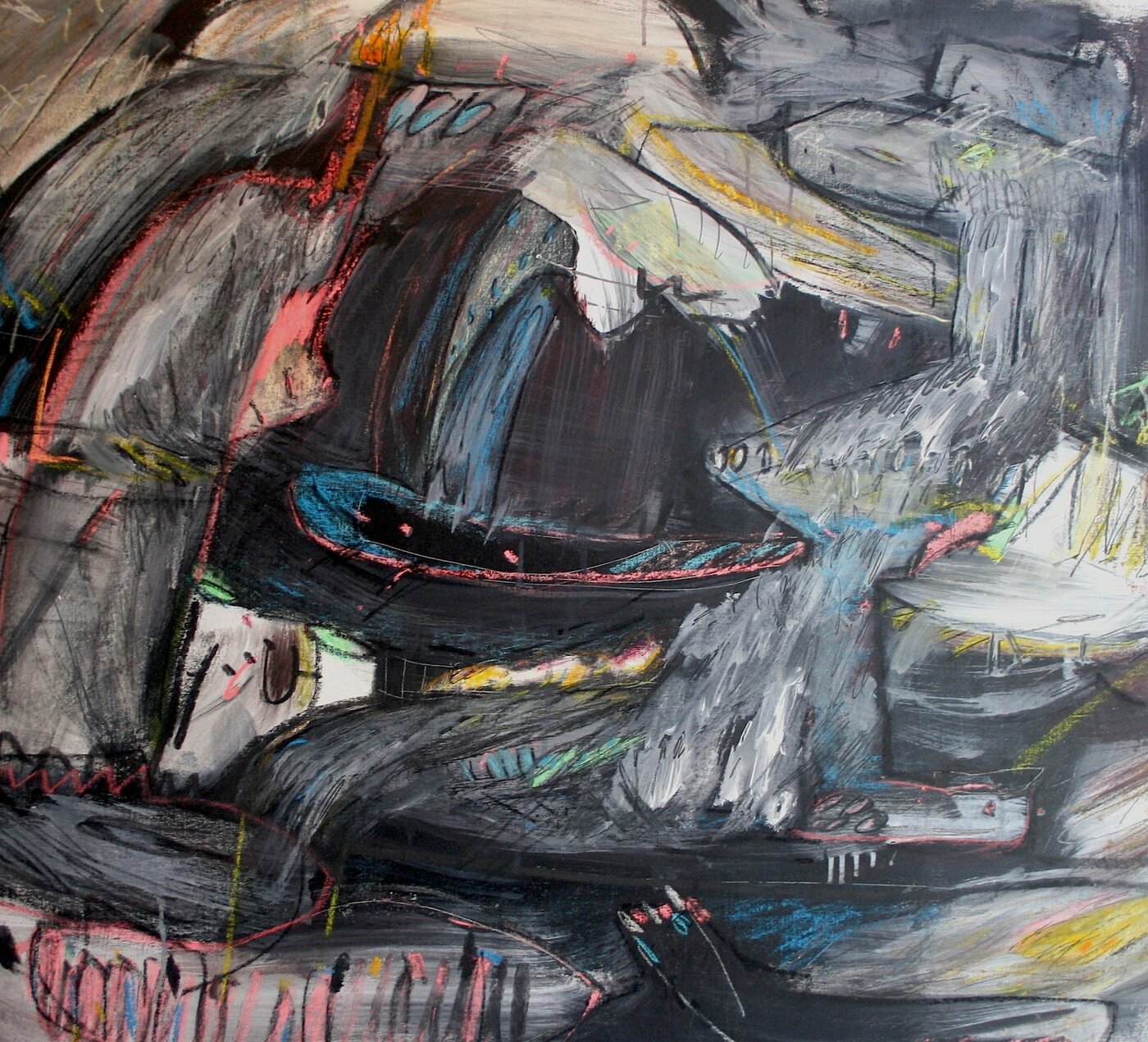 Mila, Acrylfarbe/Pastellkreiden auf Leinwand, 90 x 100 cm