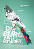 Plakatmotiv zur Jahresausstellung der Burg Giebichenstein Kunsthochschule Halle 2014. Grafik: Sarah Fricke, Lisa Petersen und Lea Sievertsen