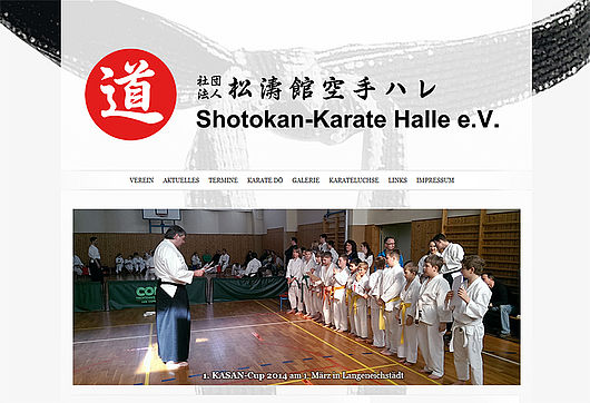 Screenshot der Website shotokan-halle.de