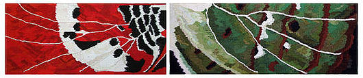 01-02 aus der Serie  "Textile Imago", 2009, Gobelin, je 62 x 24 cm