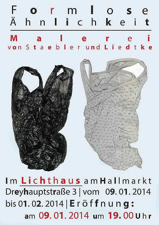 Ausstellung zur "Formlosen Ähnlichkeit" vom 9.1.14 bis 1.2.14 im Lichthaus zu Halle.