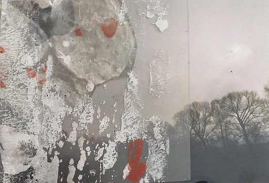 Aline Schwibbe, „Reminiszenz 2“, 9 x 13 cm, Collage und Mischtechnik auf PVC, 2015