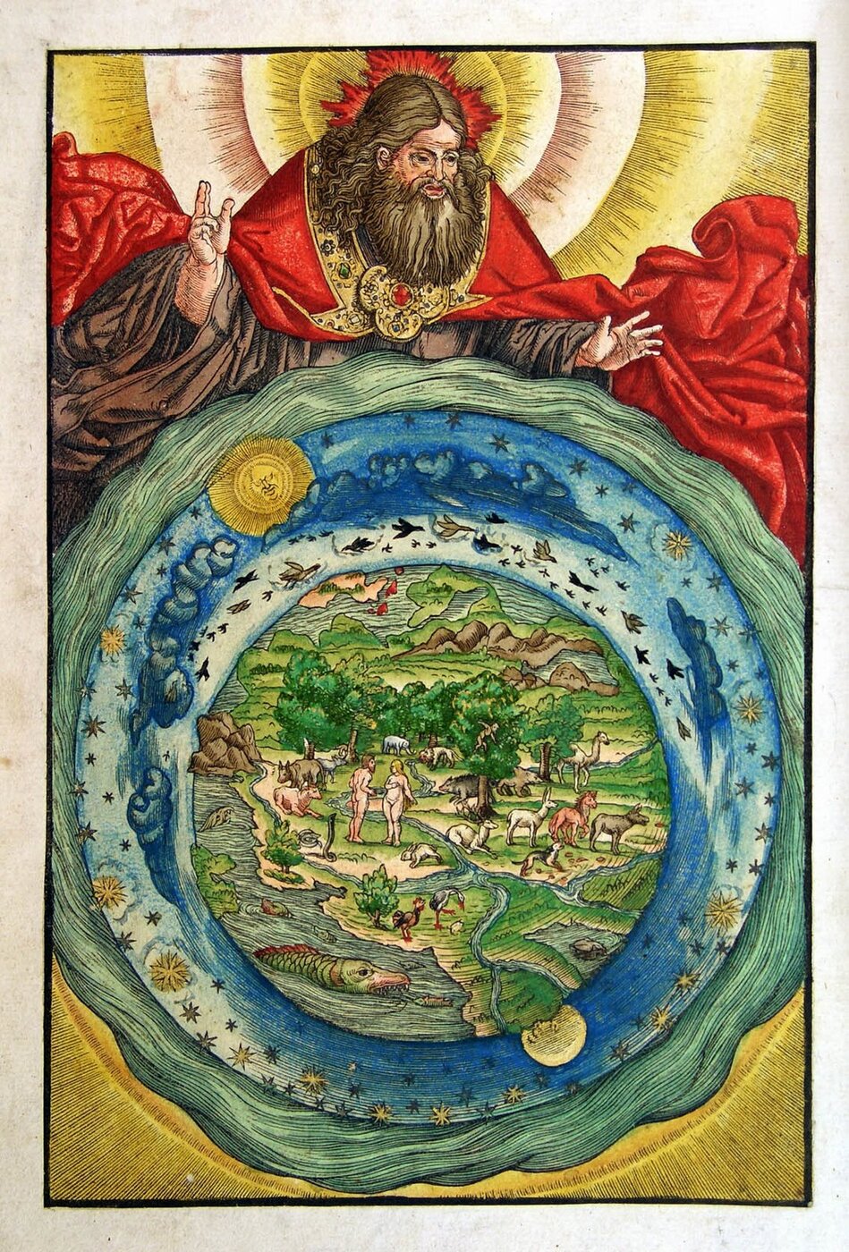 Illustration der Schöpfung in der Luther Bibel von 1534