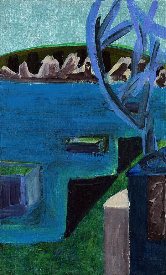 Peggy Kleinert, „Baumwinkel“, Acryl auf Baumwolle/Leinen, 50 x 30 cm, 2003