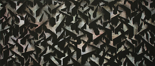 Yun A Shim, ohne Titel, Acryl auf Leinwand, 2 teilige Arbeit 150 x 360 cm (je 150 x 180 cm), 2014