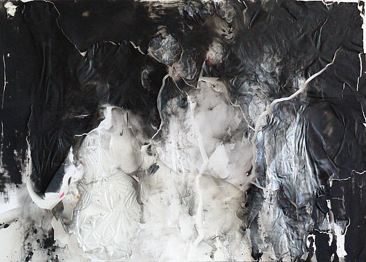 Aline Schwibbe, „Ephemere 1“, 100 x 140 cm, Mischtechnik auf PVC, 2014-15