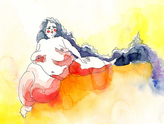 Ladies III , 2013, Wasserfarbe, Tinte,  24 x 32 cm