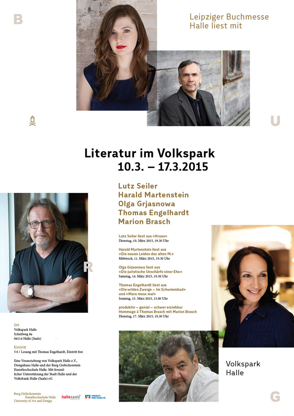 Literatur im Volkspark vom 10. bis 17. März 2015. Gestaltung: Robert Haslbeck