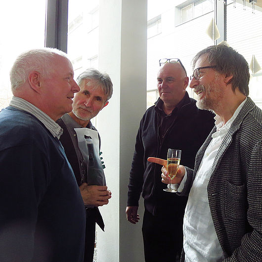 Rekotor und Kanzler mit Henning und Detlef im Gespräch, Foto K/G Design