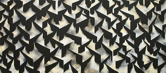 Yun A Shim, ohne Titel, Acryl auf Leinwand, 3 teilige Arbeit 180 x 420 cm (je 180 x 140 cm), 2013