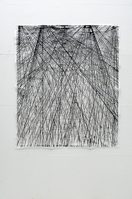 linien 2, 2013, Tusche auf Papier, 126 x 150 cm