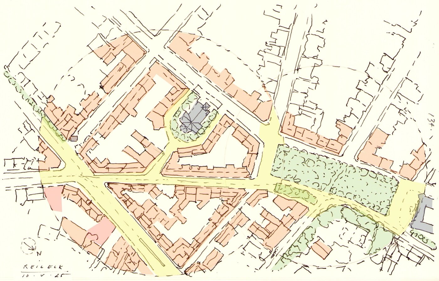 Stadtplanskizze Reileck und Rosa Luxemburg Platz in Halle