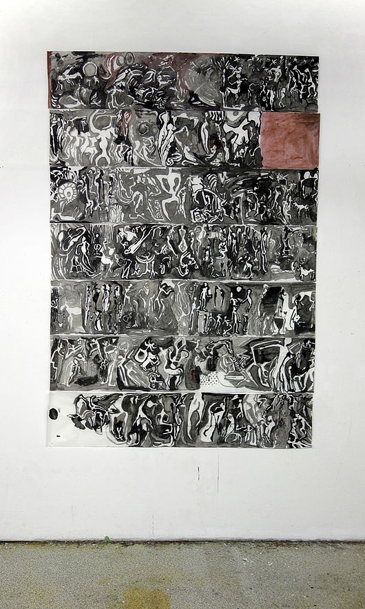 Laune der Kultur, 2015, Tusche auf Papier,315 x 220 cm
