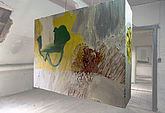 Sylvain Brugier, O. T., Öl- und Acrylfarbe/Silikon auf Leinwand, 145 x 165 x 45 cm, Breite Straße/Halle, 2003