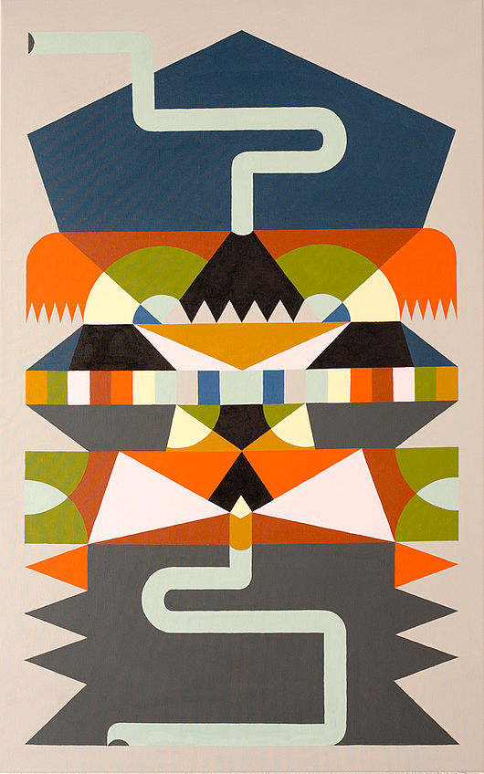 Rohrsystem, 2014, Acrylfarbe auf Leinwand, 135 x 85 cm