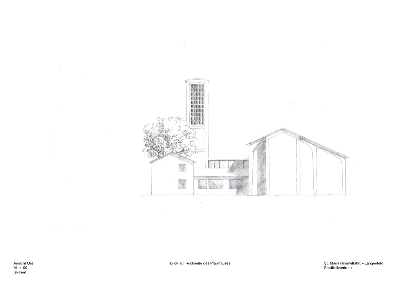 Linienzeichnung der Fassade als Ansicht