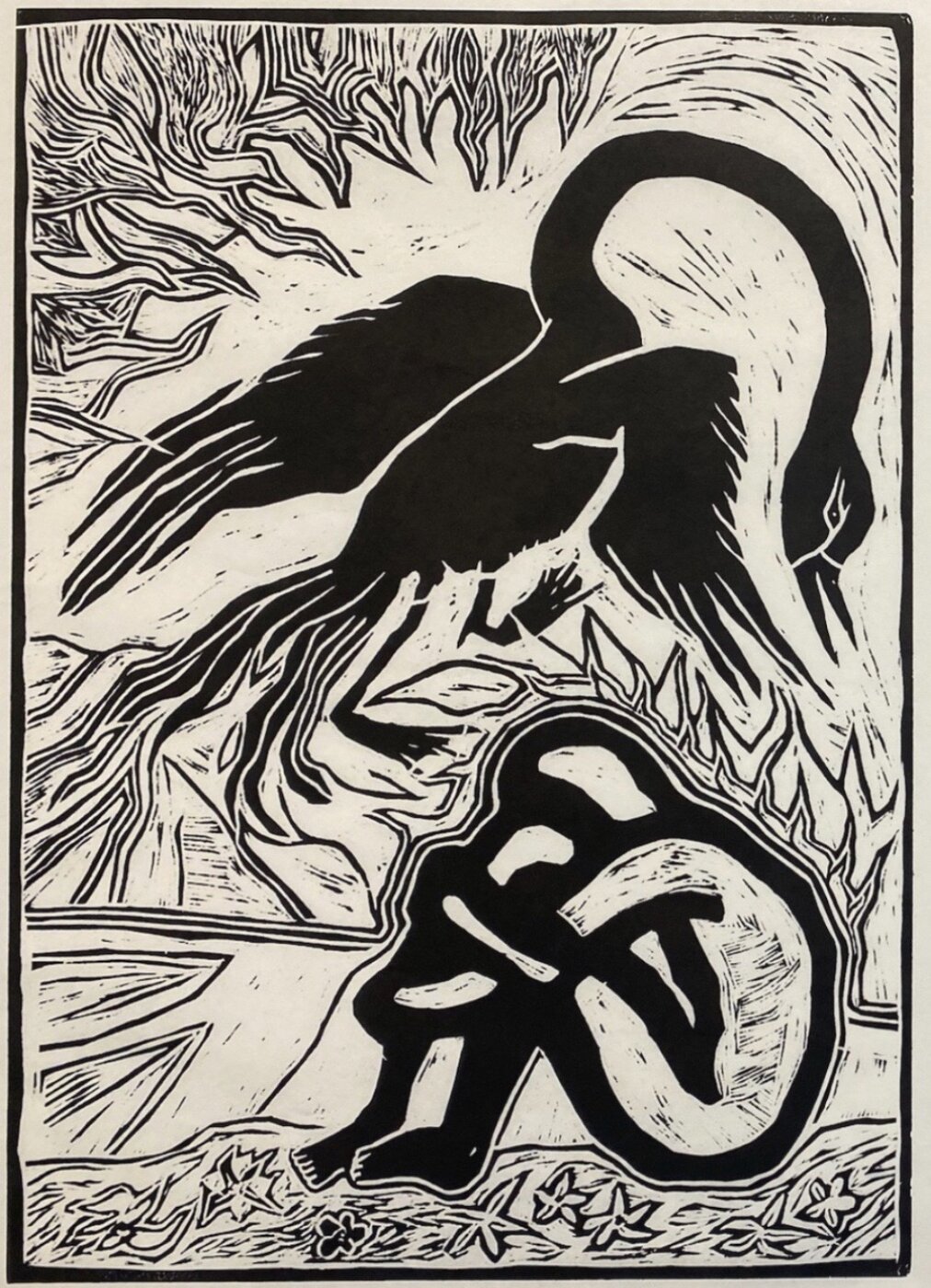 Grafische Arbeit von Mathilda Schellmberg, Studierende der Grafikklasse