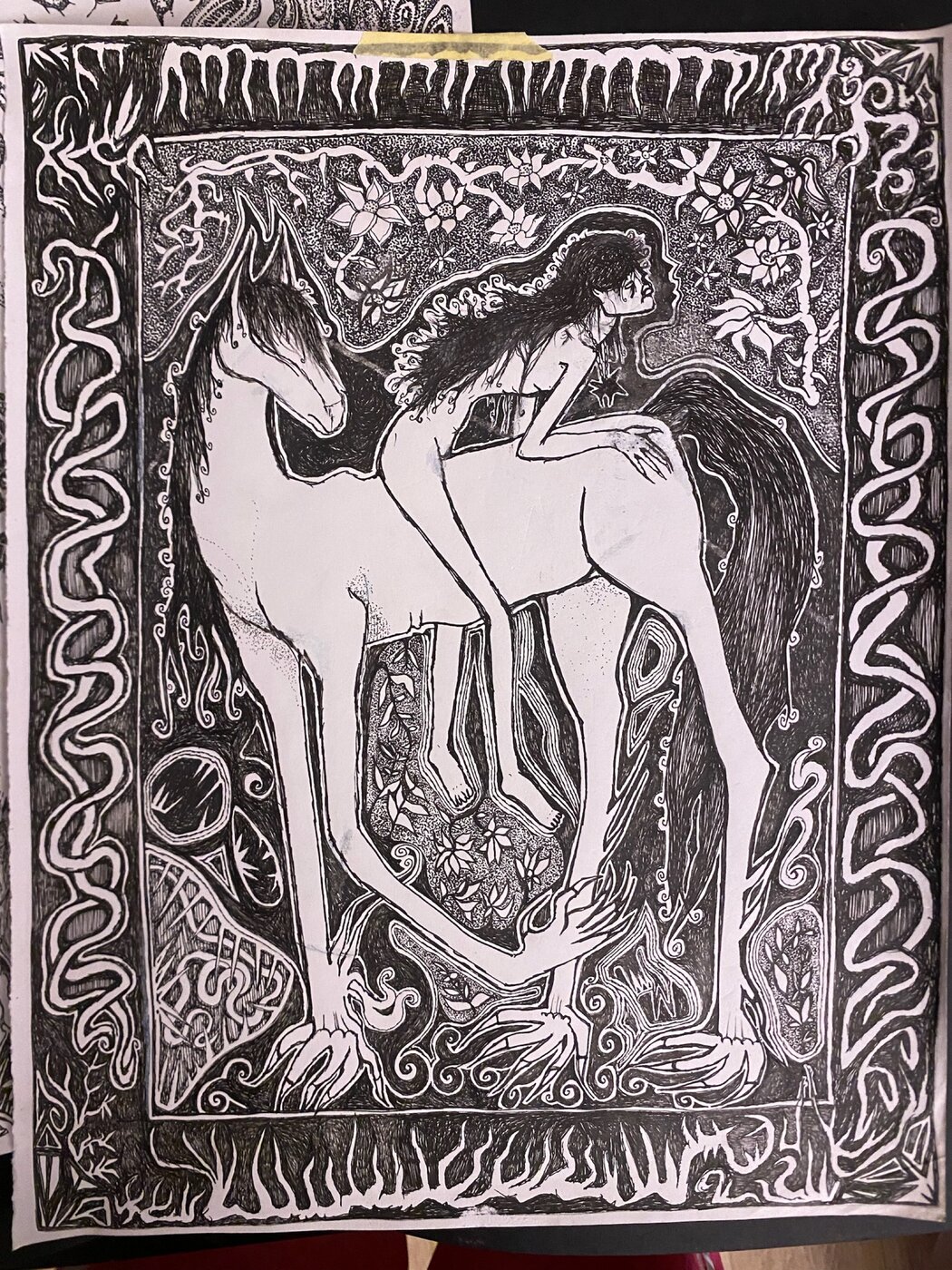 Grafische Arbeit von Mathilda Schellmberg, Studierende der Grafikklasse