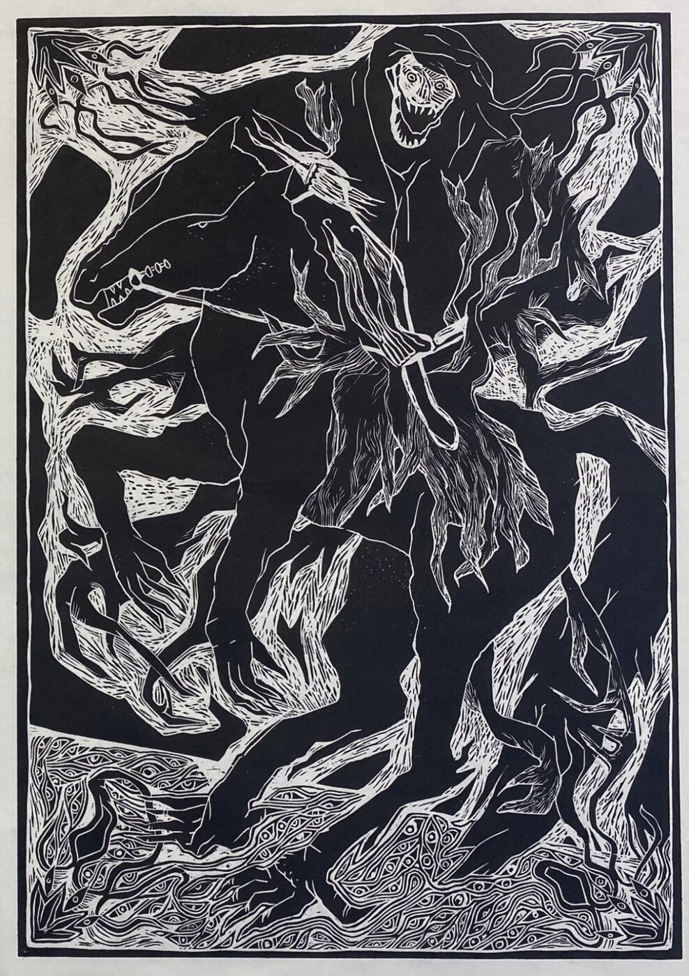 Grafische Arbeit von Mathilda Schellmberg, Studierende der Grafikklasse