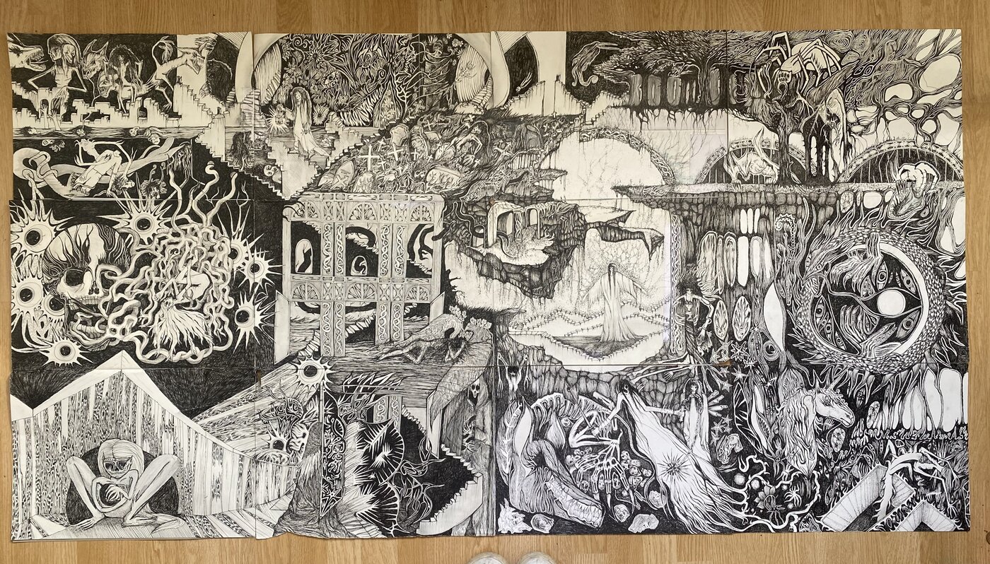 Grafische Arbeit von Mathilda Schellmberg, Studierende der Grafikklasse