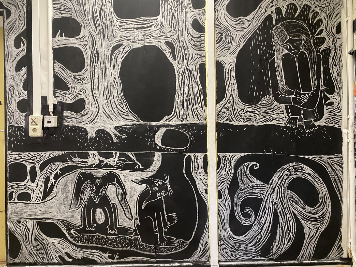 Grafische Arbeit von Mathilda Schellmberg, Studierende der Grafikklasse
